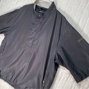 Dryjoys By Footjoy Men's L Short Sleeve Black 1/4 Zip Pullover Rain Wind Jacket